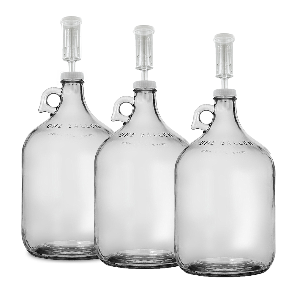 ボトルシップONE GALLON Home Brew Ohio One Gallon Glass Jug with 38mm Cap with Hole and
